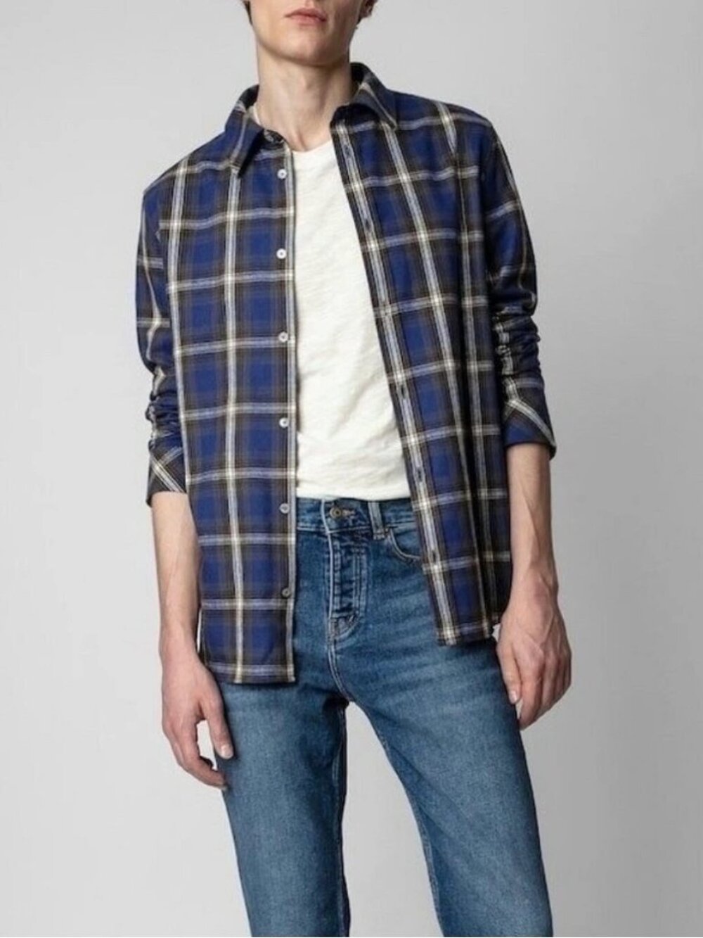 ZADIG & VOLTAIRE men's plaid shirt size Medium